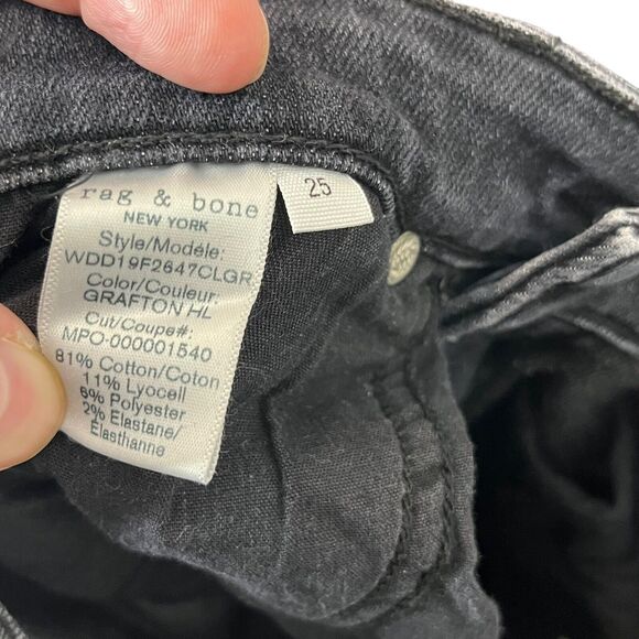 rag & bone Nina High Rise Cigarette Ankle Jeans Women’s Size 25 Grafton Distress - Picture 8 of 13